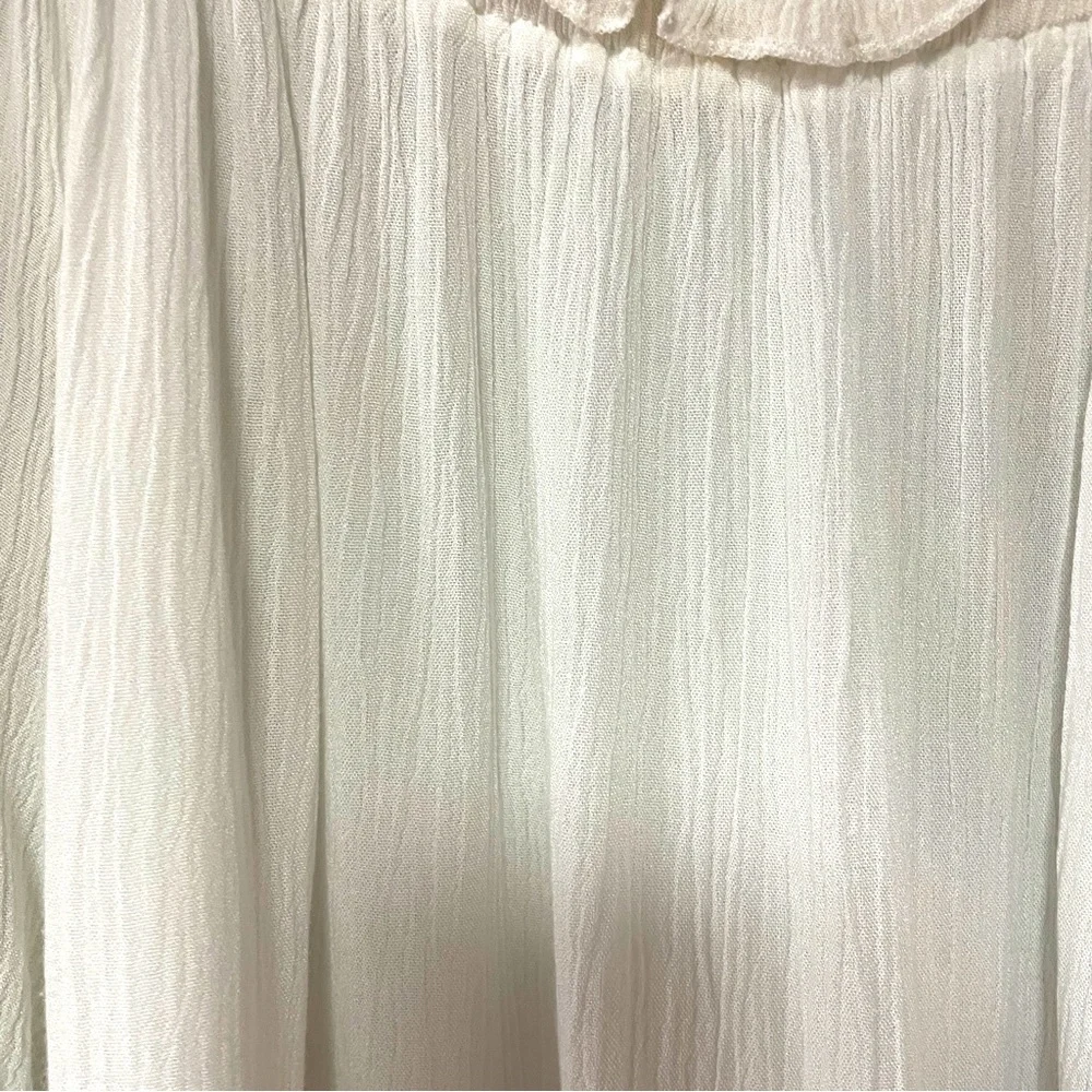Liv Los Angeles White Sheer Boho Embroidered Blouse Sz 2X - Picture 6 of 7